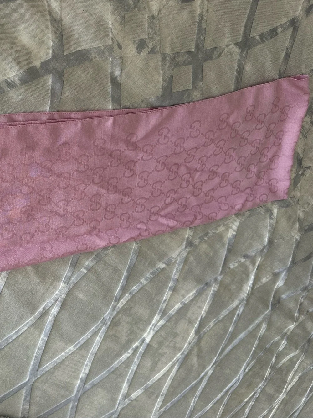 Gucci Pink Monogram Silk Scarf